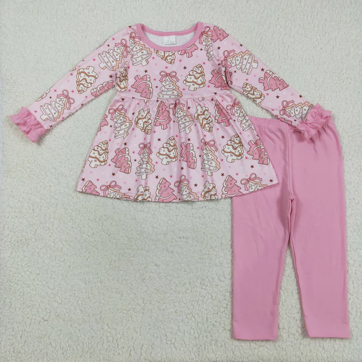 RTS NO MOQ Sibling baby girl clothes Christmas bow long sleeve pants Sets