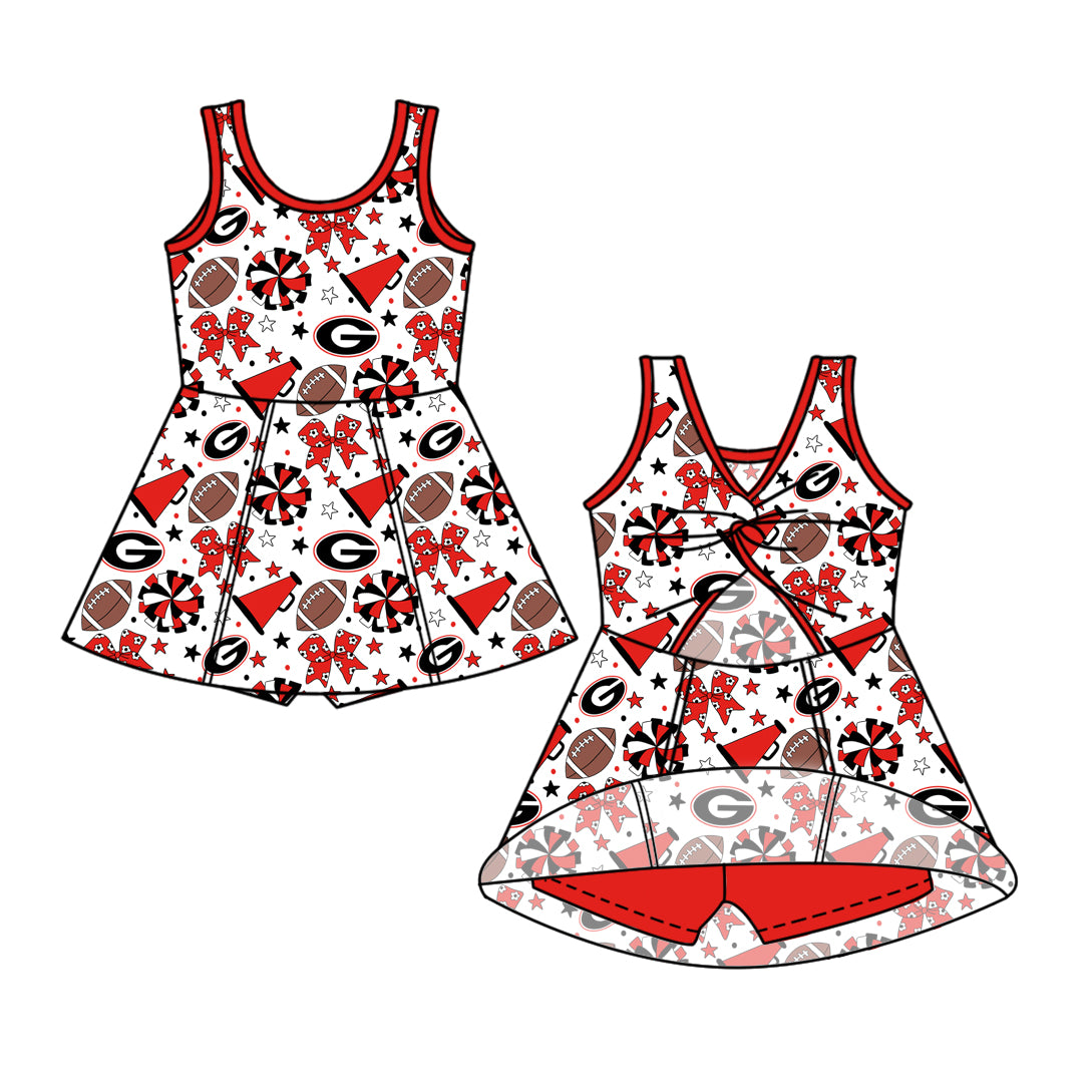 Custom moq 5 mix size milk silk summer teams Baby Girls Stars Bows Shorts Knee-Length Dress Yoga Active Clothing