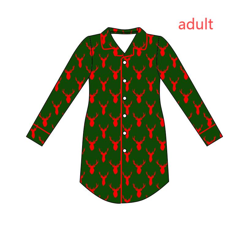 6.10 custom each style moq 5eta 4-6week adult clothes Christmas deer adult women long sleeve summer top