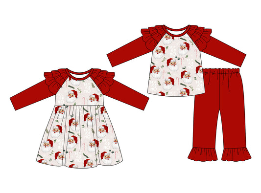 25.7.16 custom each style moq 5eta 4-6week Sibling Sisters Christmas baby girl long sleeve pants sets and dress match family design