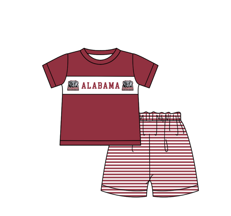 Custom moq 5 mix size milk silk summer teams baby girl boys clothes Claret short sleeve shorts sets 2  and dress and rompers 2 series