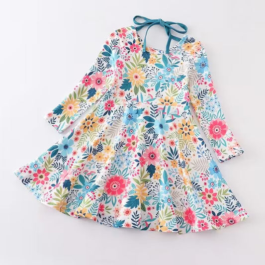 5.18custom each style moq 5eta 4-5week Girls' dresses with flower styles of prints