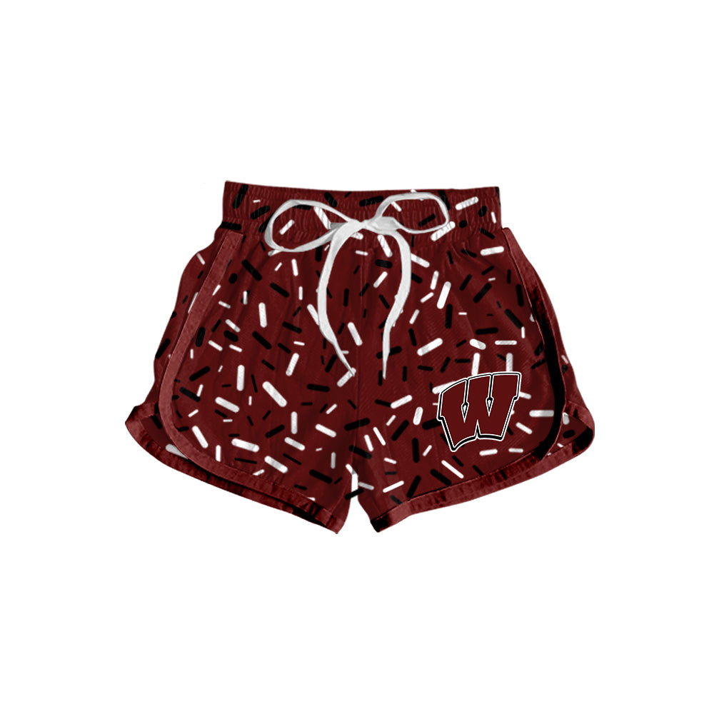 Custom moq 5 mix size milk silk baby girls clothes team brick red hooded long sleeve tops and skirt and dress and shorts 1 and shorts 2-25.7.3