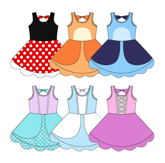 4.12 custom each style moq 5eta 4-6week Sibling Sister baby girls clothes Short sleeve dress 1 and dress 6 match family design