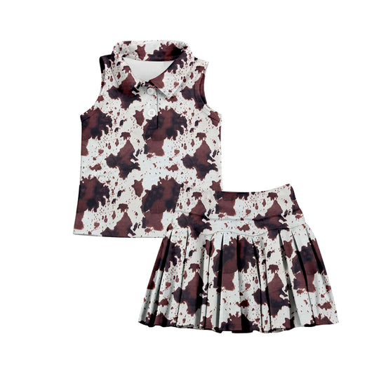 7.2 custom each style moq 5eta 4-6week ink pattern baby girls clothes Yoga Wear girls sets and sleeveless dress