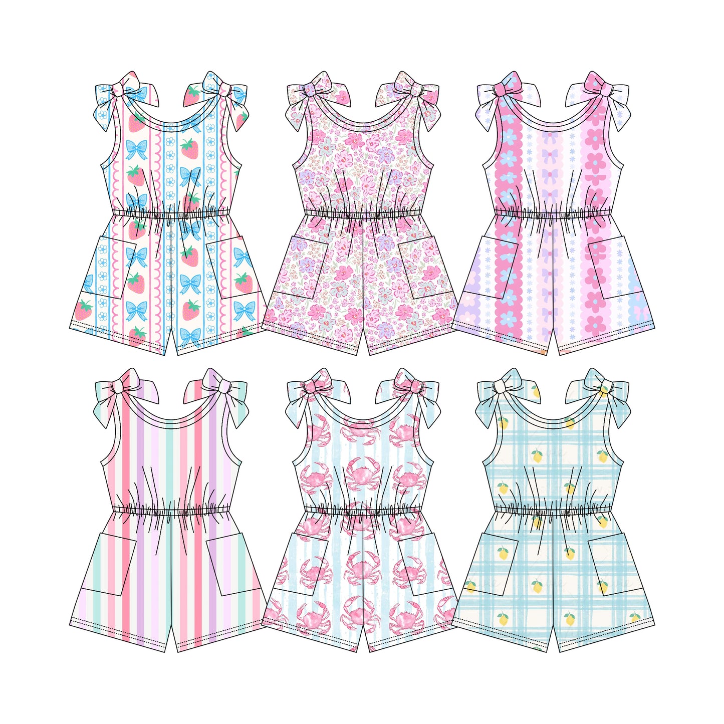 3.13 Custom moq 5 mix size Sibling Baby Girl 4th of July Sleeveless Jumpsuits Summer Outfit