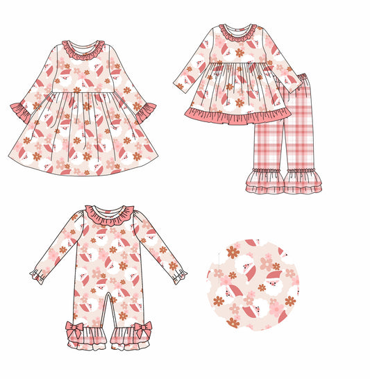 25.7.23 custom each style moq 5eta 4-6week Sibling Sisters Christmas baby girl long sleeve pants sets and dress and rompers match family design