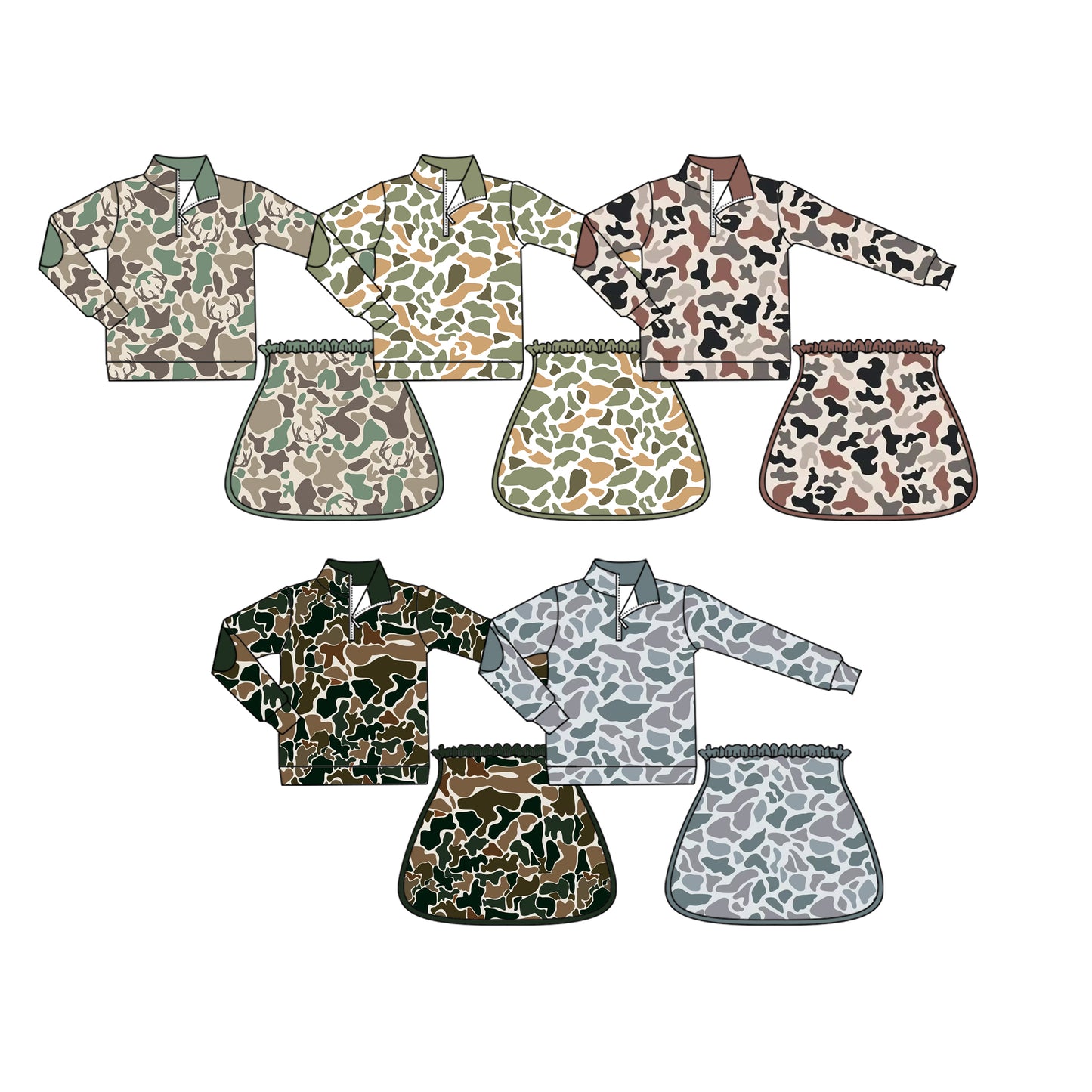 25.11.20 custom each style moq 5 eta 6-8week Sibling Sisters camouflage baby girl long sleeve skirts sets 5 match family design