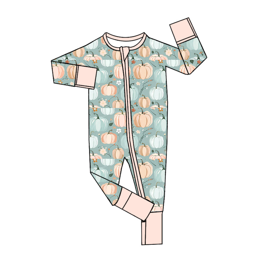 25.5.7 custom each style moq 5eta 4-6week Sibling Sisters pumpkin baby girl long sleeve romper 1 and romper 3 match family design