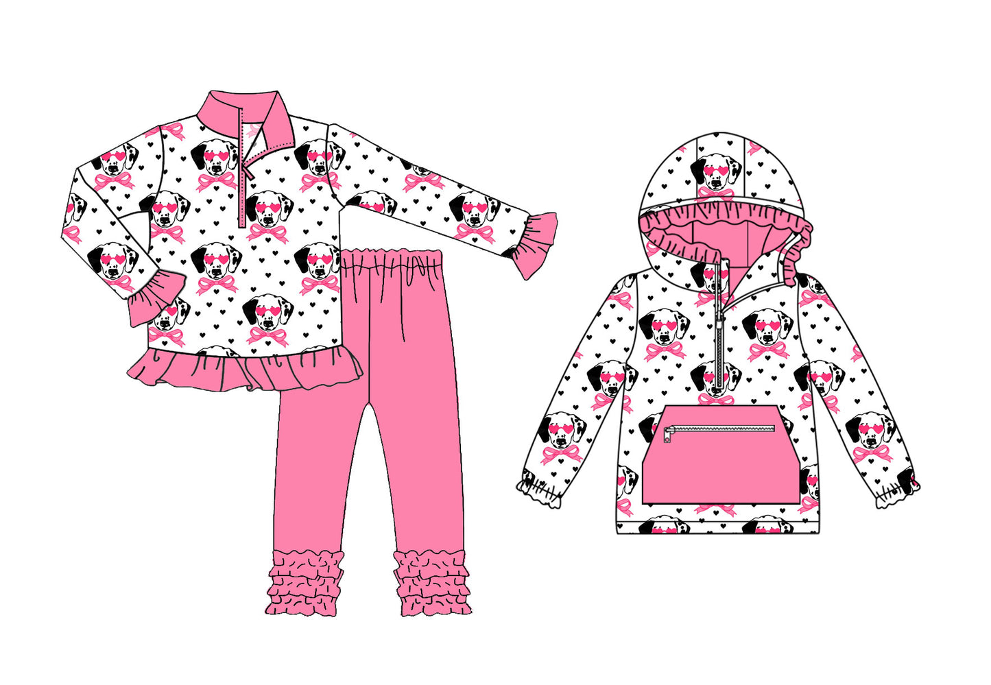 25.9.6 custom each style moq 5eta 4-6week Sibling Sisters bow baby girl long sleeve pants sets and top match family design