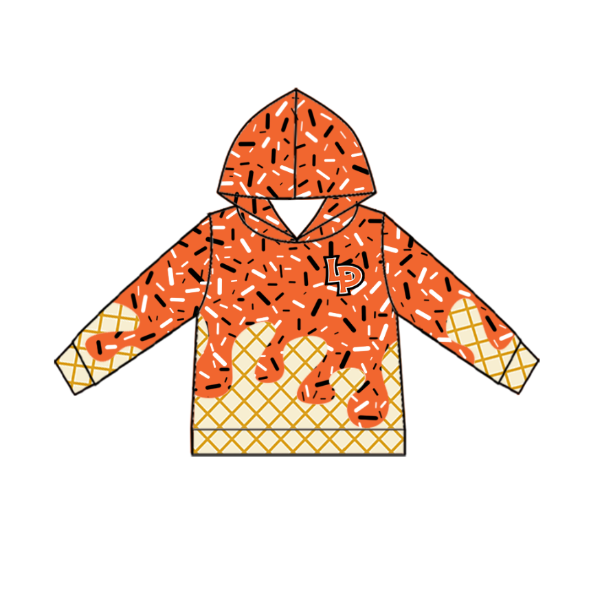 Custom moq 5 mix size milk silk summer teams baby girls clothes bow orange hooded long sleeve pants sets and boy sets and dress and hooded top and pant-25.8.15