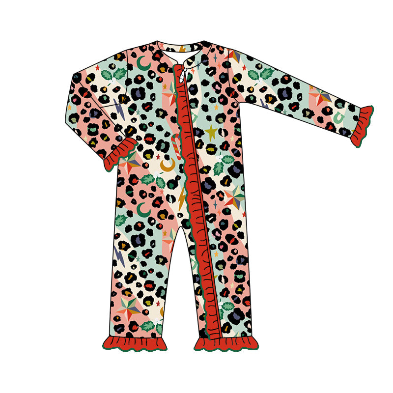8.19 custom each style moq 5eta 4-6week Sibling Sister leopard baby girls sets and dress and rompers match family design