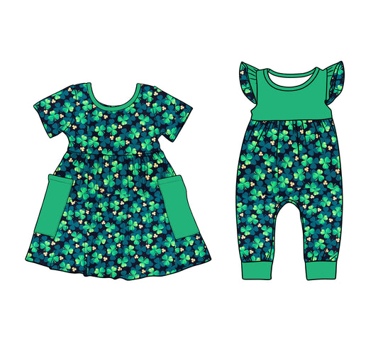 25.12.9 custom each style moq 5 eta 6-8week Sibling Sister baby short sleeve romper and dress match design