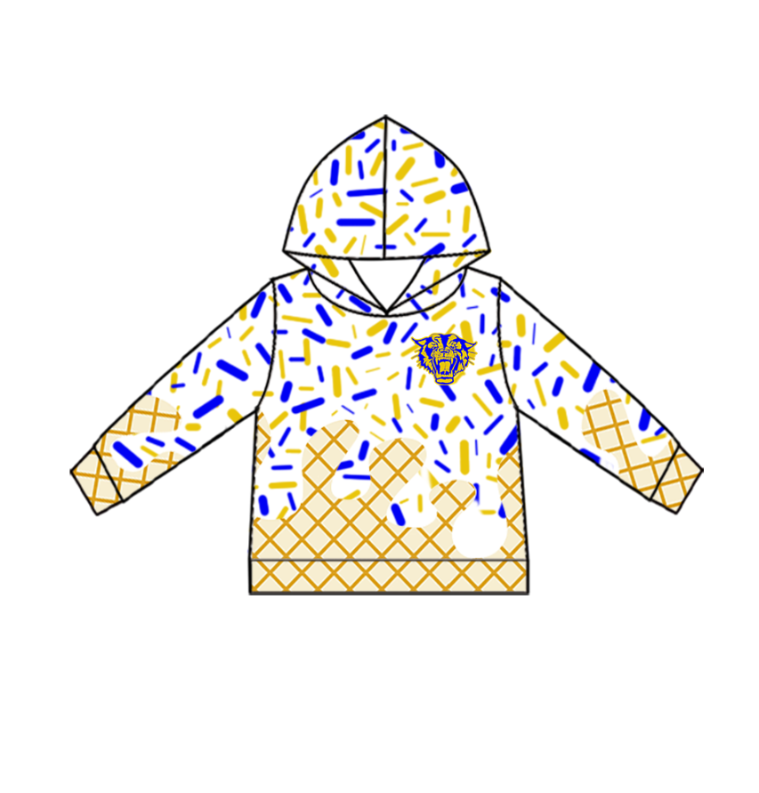 Custom moq 5 mix size milk silk baby girls clothes team bow blue hooded long sleeve tops and shorts and jacket-25.7.21
