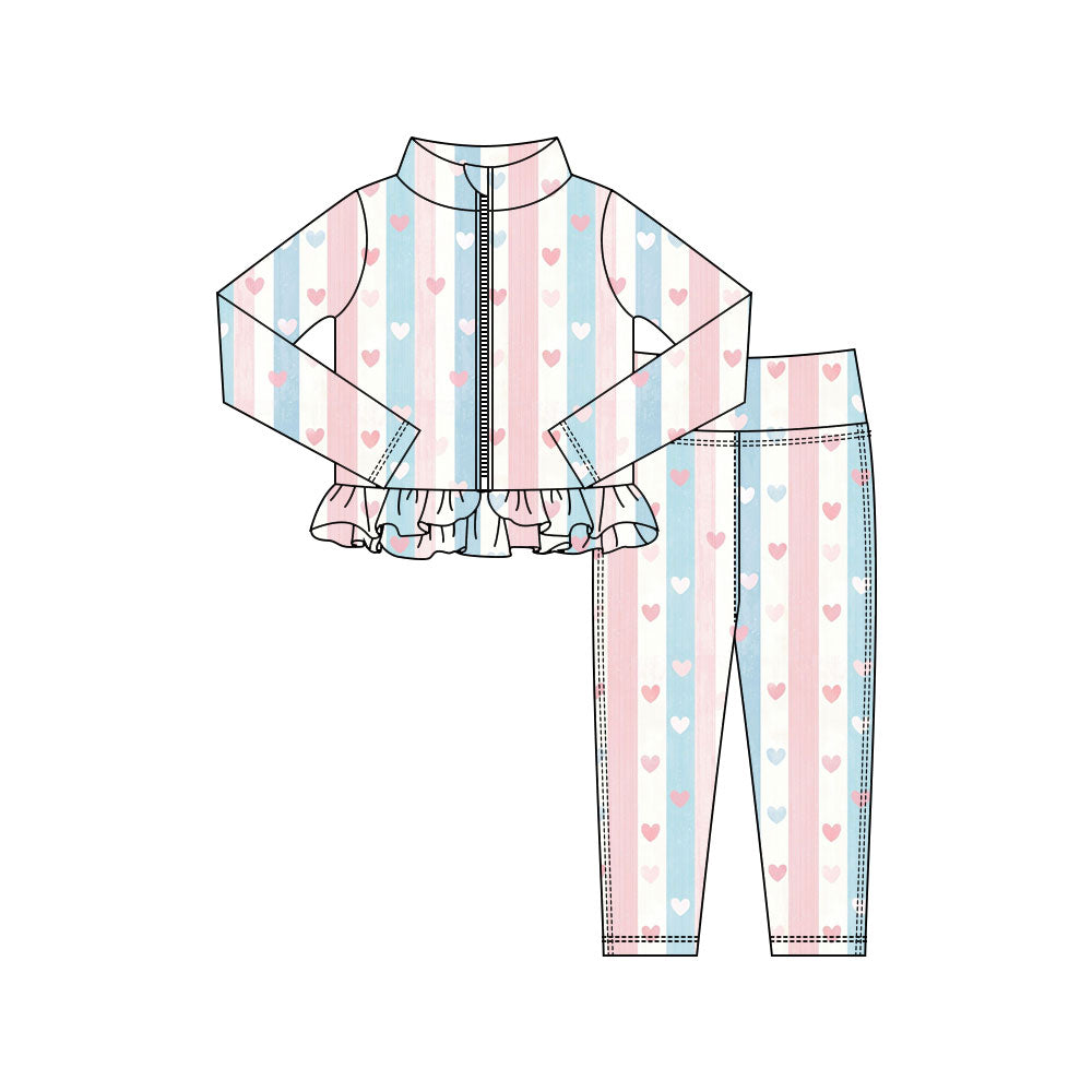 25.10.23 custom each style moq 5 eta 6-8week Sibling Sisters love baby girl long sleeve pants sets 2 match family design