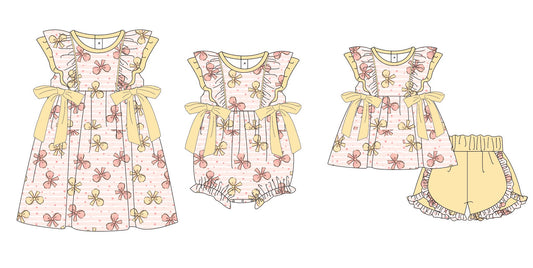 11.11 custom each style moq 5eta 4-6week Sibling Sister floral baby girl sets and dress and rompers match family design
