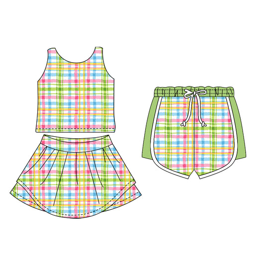 25.11.11 custom each style moq 5 eta 6-8week Sibling Sister baby short sleeve skirts sets and shorts match design