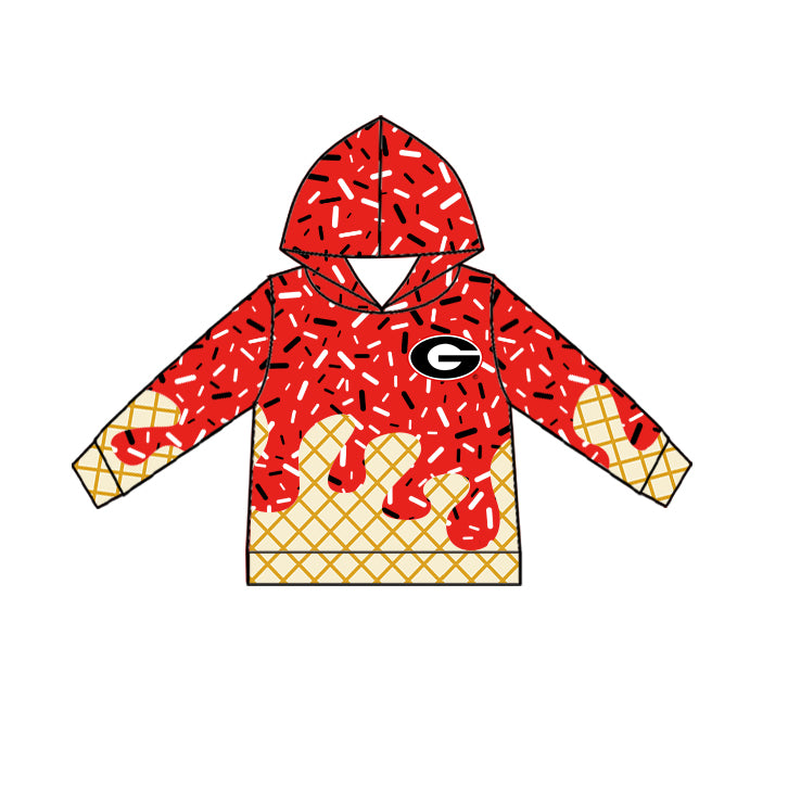 Custom summer teams baby girls clothes team red hooded long sleeve tops and short sleeve top and dress and pants and shorts-25.5.27