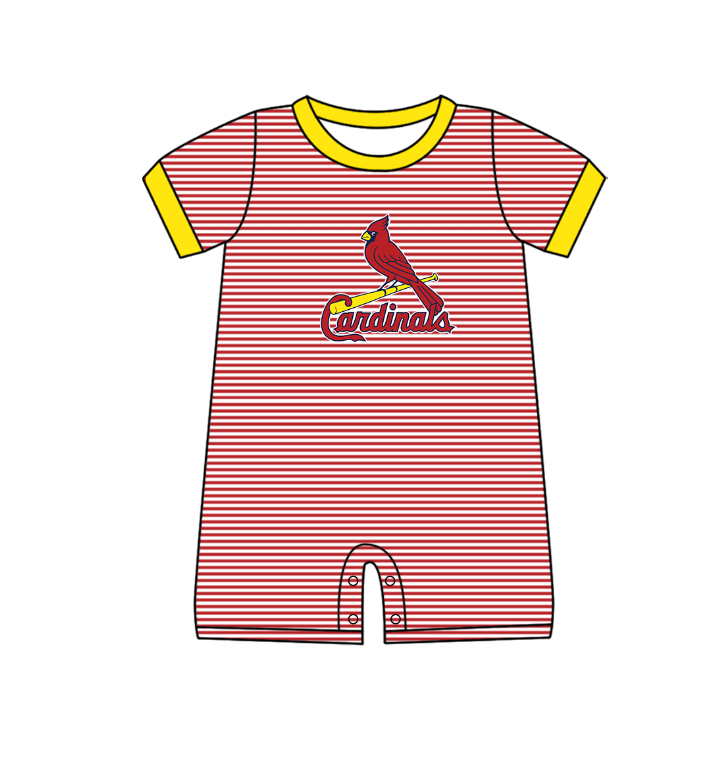 Custom moq 5 mix size milk silk summer teams Baby Boys And Girls Short-Sleeved Red Shirt And Shorts Set Matching Striped Rompers Outfit Set