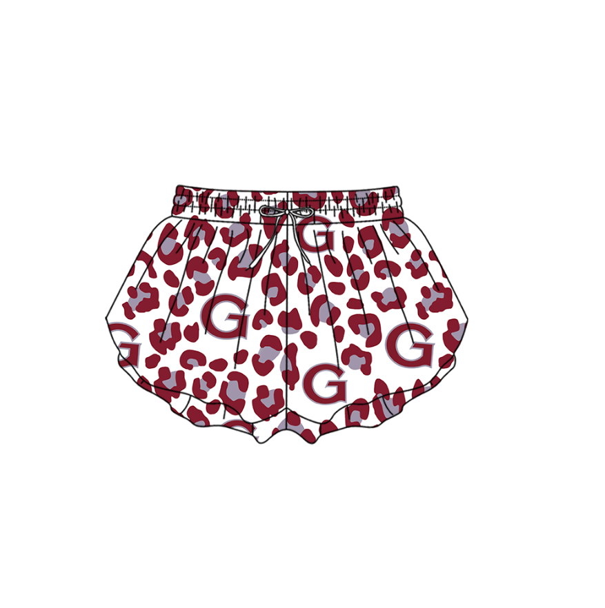 Custom moq 5 mix size milk silk summer teams Adult Women Red Leopard Print Yoga Shorts for Comfortable Fashionable Clothing