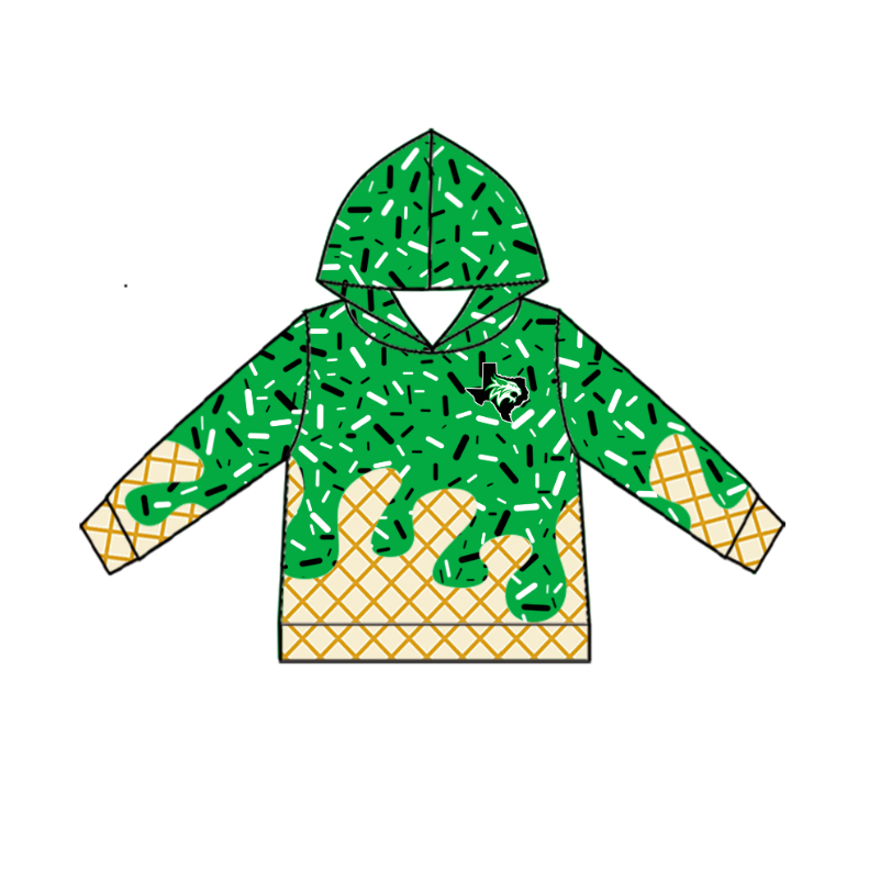 Custom moq 5 mix size milk silk summer teams baby girls clothes bow green hooded long sleeve pants sets and dress and top and hooded top and pant-25.8.12
