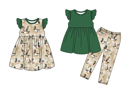 25.5.17 custom each style moq 5eta 4-6week Sibling Sister duck baby girl pants sets and dress match family design