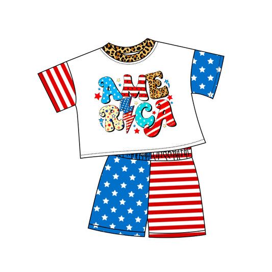4.11 custom each style moq 5eta 4-6week Sibling Sisters USA baby boy short sleeve shorts sets and rompers match family design