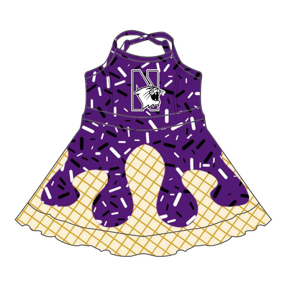 Custom summer teams baby girls clothes team purple hooded long sleeve tops and short sleeve top and dress and pants and shorts-25.5.30