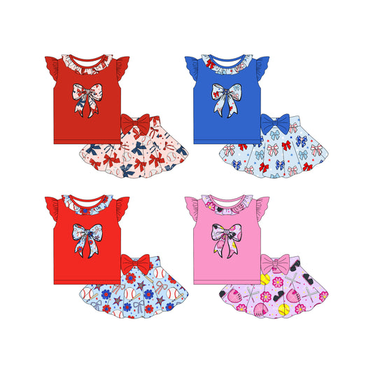 4.18 custom each style moq 5eta 4-6week Sibling Sister baby girls clothes Short sleeve dress 1 and dress 4 match family design