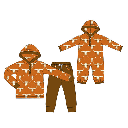 25.8.20 custom each style moq 5eta 4-6week Sibling Sisters cow head baby boy long sleeve pants sets and romper match family design