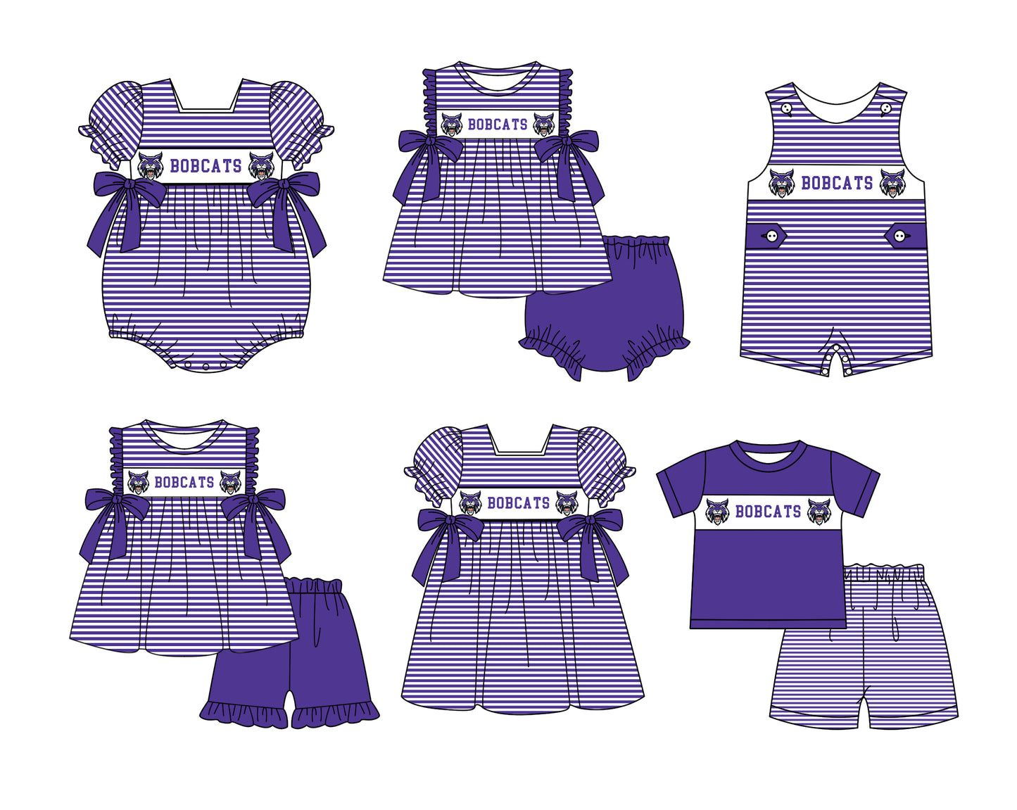 Custom moq 5 mix size milk silk summer teams baby girl boys clothes Purple short sleeve shorts sets 2 and brief sets and dress and rompers 2 series