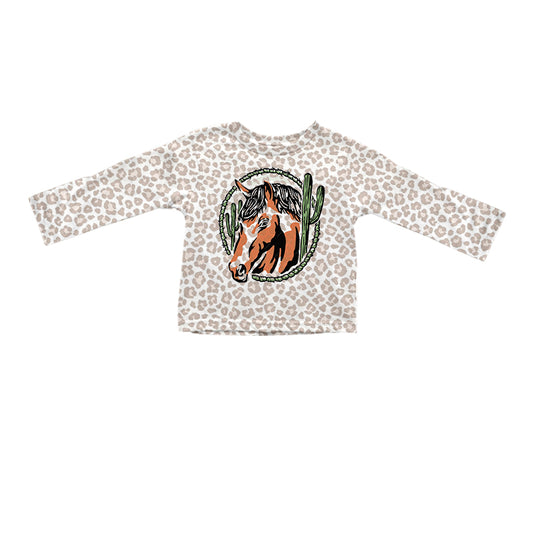 6.20 custom each style moq 5 eta 4-6week horse catcus baby girls clothes long sleeve top