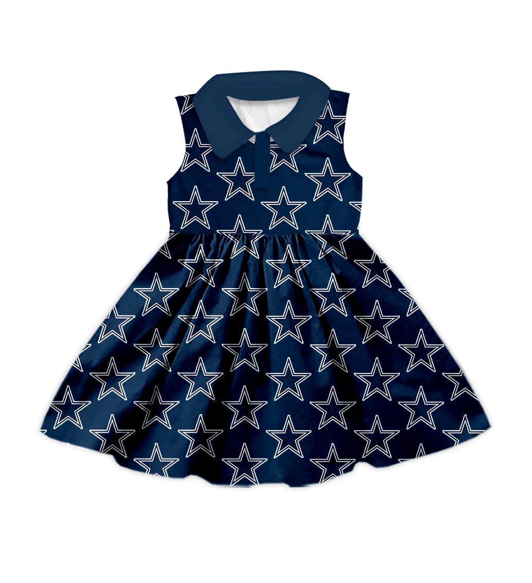 Custom moq 5 mix size milk silk summer teams baby girls clothes team blue sleeveless skirts sets and dress and short sleeve top and long top-25.7.12