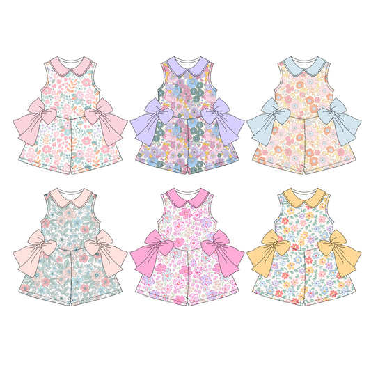 4.1 custom each style moq 5eta 4-6week Sibling Sisters baby girl short sleeve jumpsuit 1 and jumpsuit 6 match family design