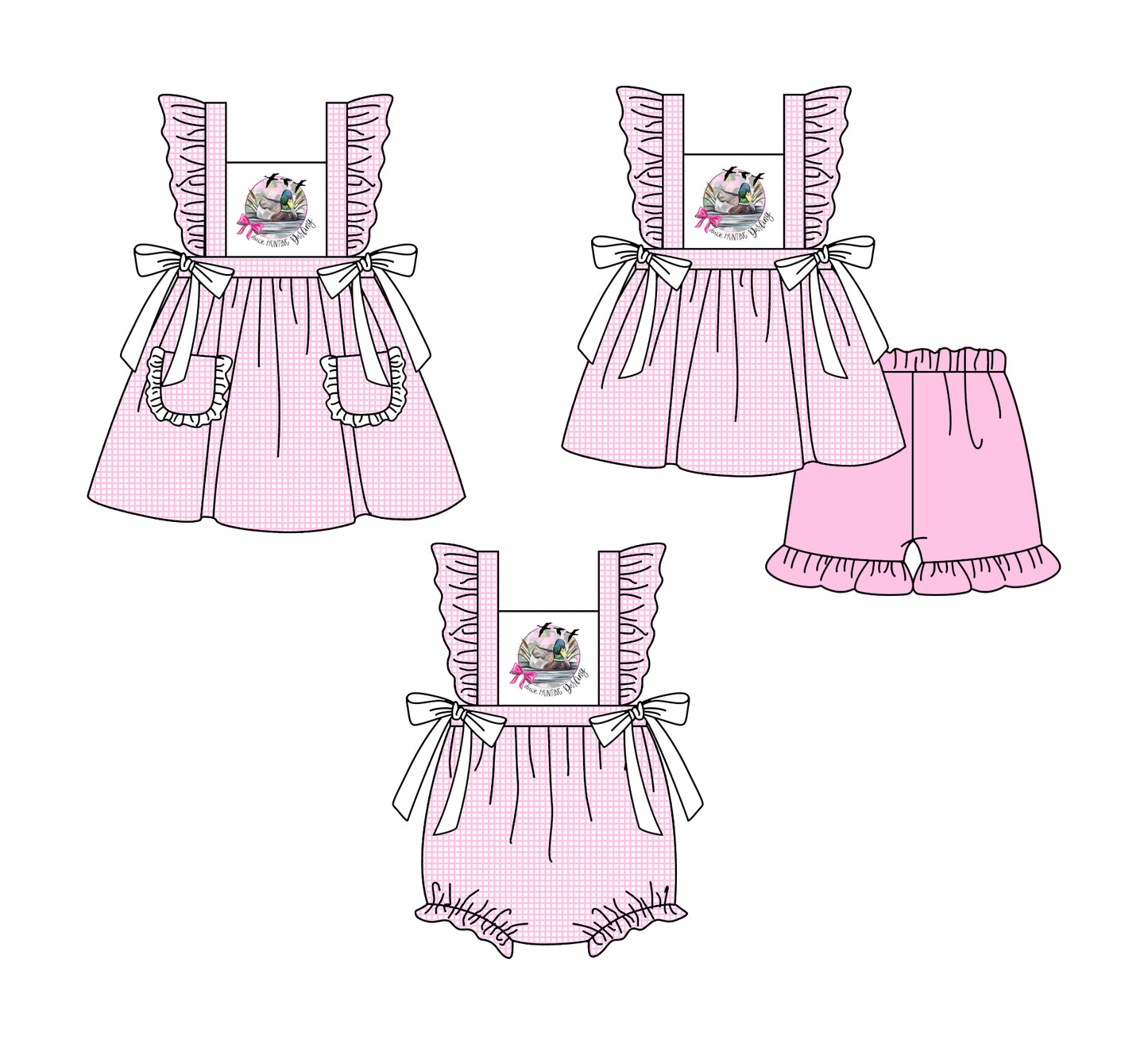 12.3 custom each style moq 5eta 4-6week Sibling Sister duck baby girl short sleeve shorts sets and dress and rompers match family design