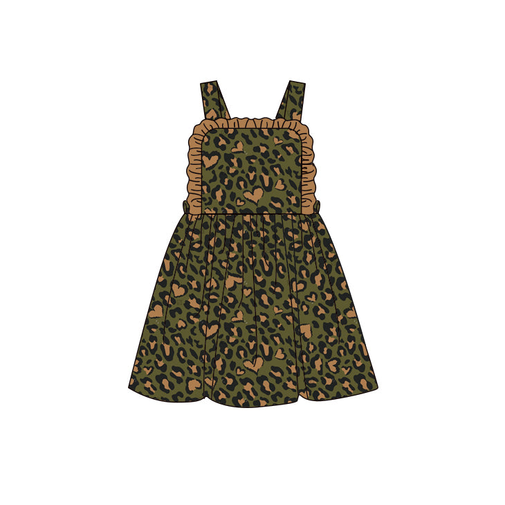 9.20 custom each style moq 5eta 4-6week baby girl clothes leopard suspender dress