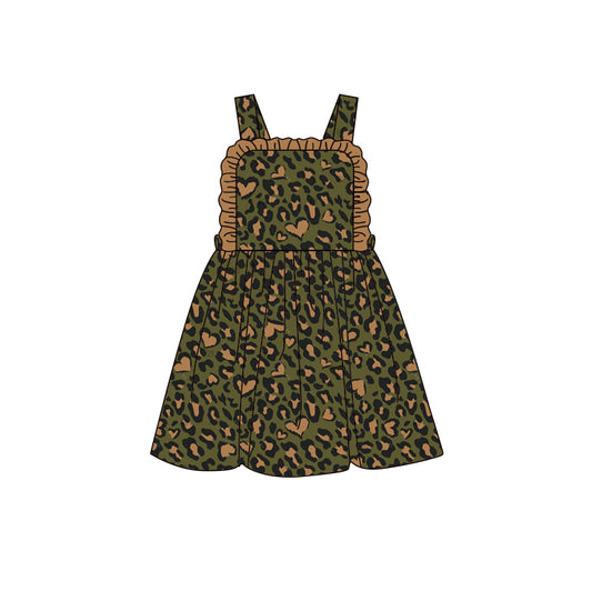 9.20 custom each style moq 5eta 4-6week baby girl clothes leopard suspender dress