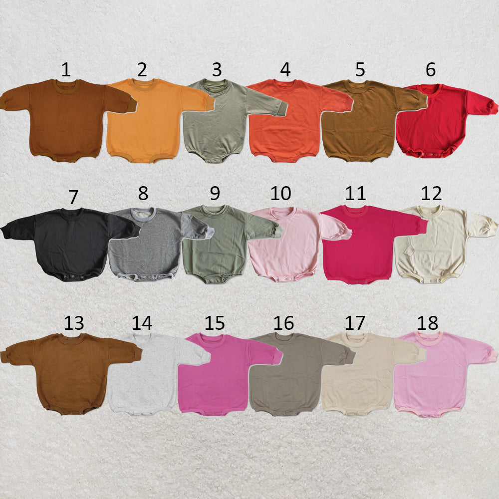 RTS NO MOQ Sibling cotton Baby Girls Solid Color Long Sleeve Casual Winter Romper Sweater