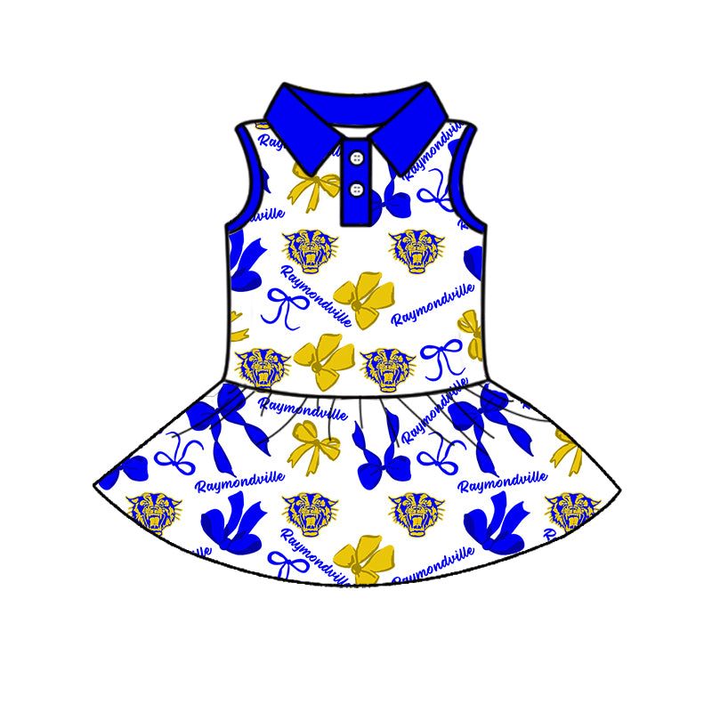 Custom moq 5 mix sizes summer teams baby girls clothes team blue short sleeve skirts shorts sets 1 and skirts sets 2 and and skirts sets 2 and dress 1 and dress 2 and dress 3 and dress 4-25.6.11