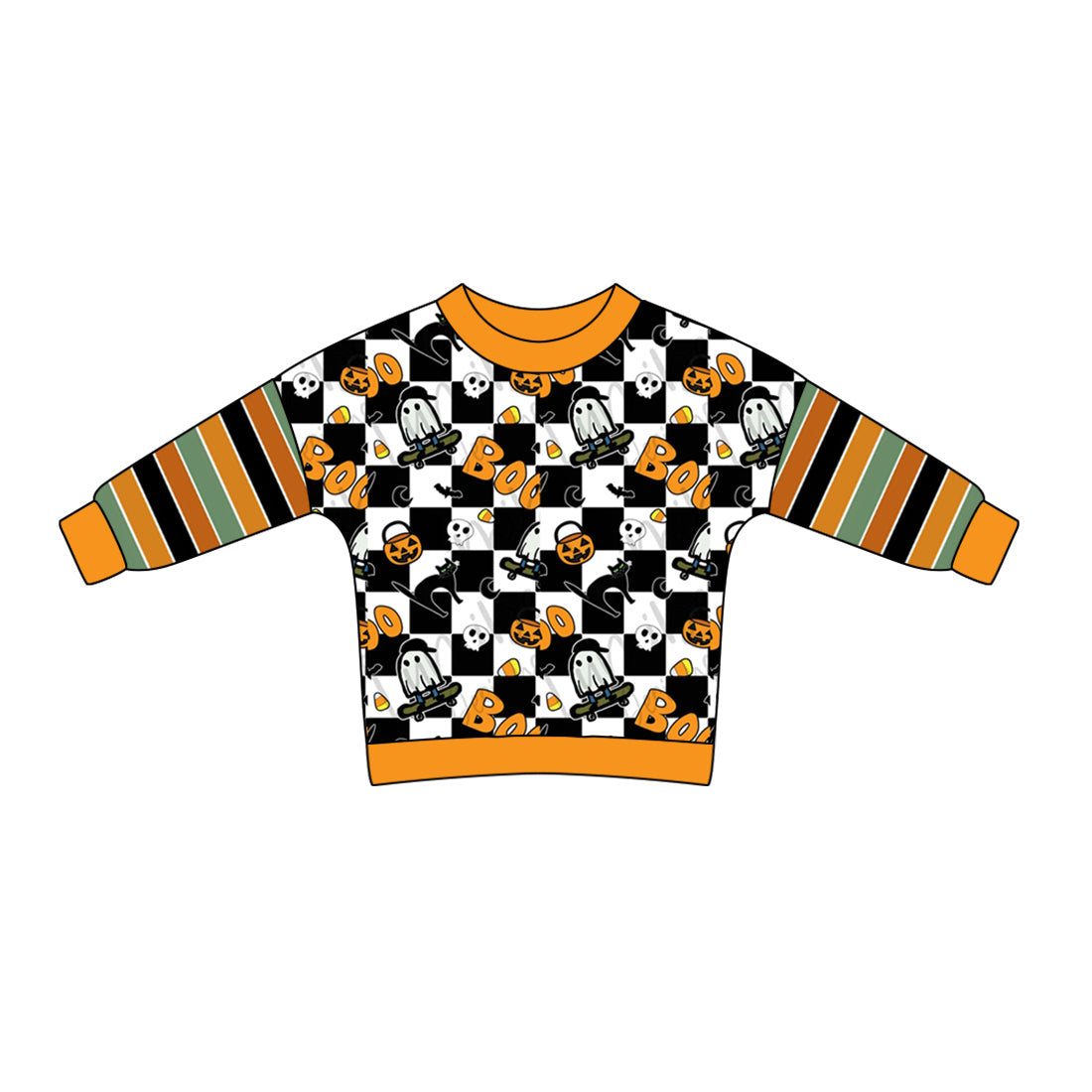 8.1 custom each style moq 5 eta 4-6week Sibling Sister baby boys clothes pumpkin ghost boo long sleeve top and long sleeve romper match family design
