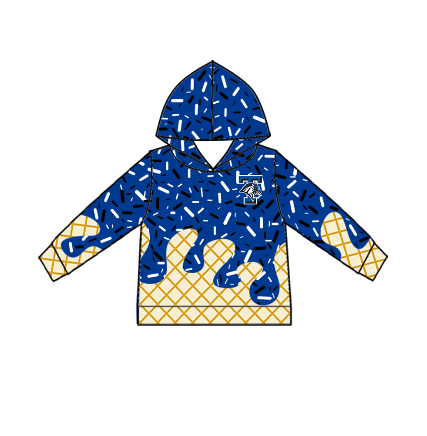 Custom moq 5 mix size milk silk baby girls clothes team bow blue hooded long sleeve tops and shorts and jacket and dress-25.7.25