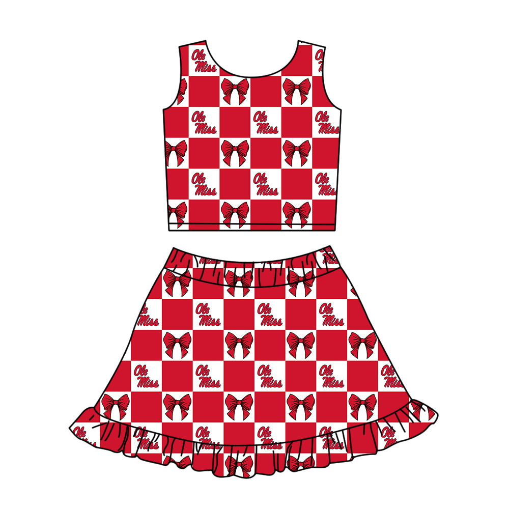 Custom moq 3 or 5 mix size milk silk summer teams baby girl clothes red sleeveless skirts sets 3 and dresss and shorts-26.1.19