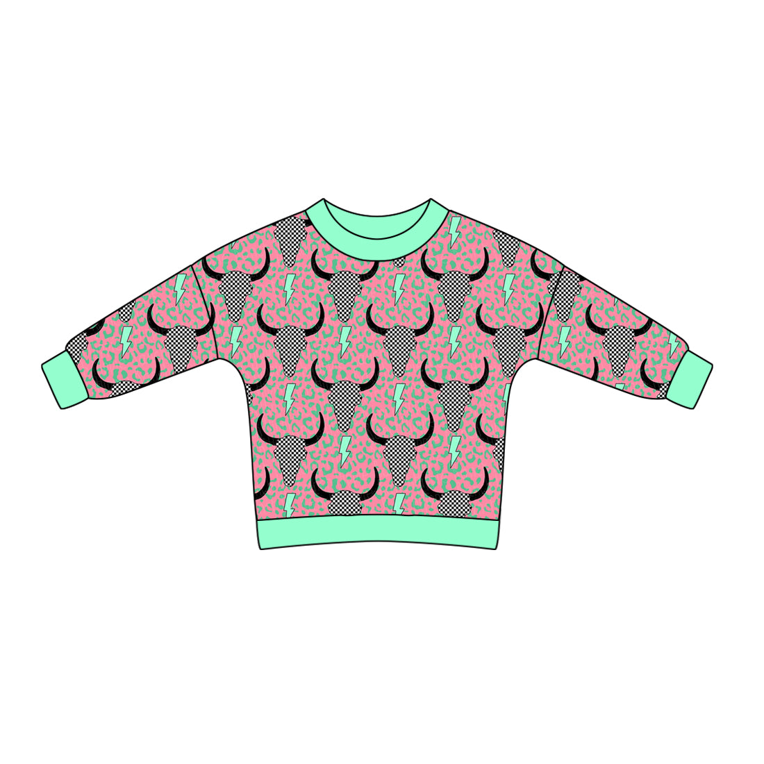 8.3 custom each style moq 5 eta 4-6week Sibling Sister baby boys clothes cow head lightning long sleeve top and long sleeve romper match family design