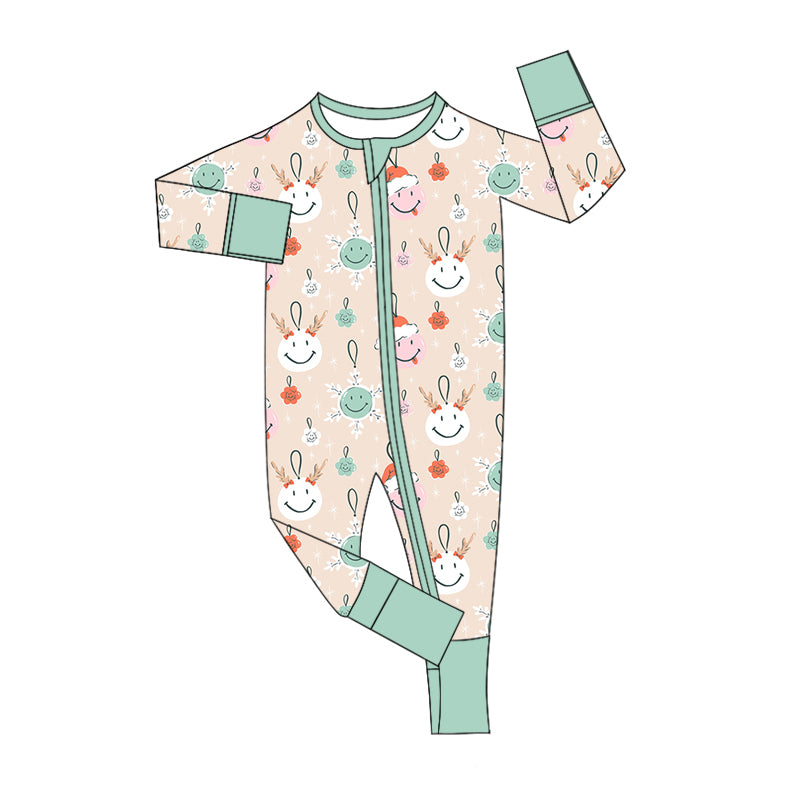 8.21 custom each style moq 5eta 4-6week Sibling Sister Christmas smiley baby boys sets and rompers match family design