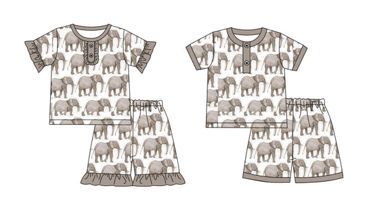 2.12 custom each style moq 5eta 4-6week Sibling Sister baby girls short sleeve shorts sets and set 2 match design