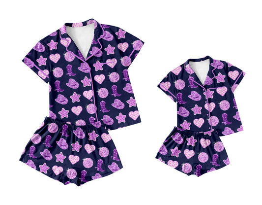25.10.11 custom each style moq 5 eta 6-8week Sibling Sister boot hats baby short sleeve shorts sets and adult set match design