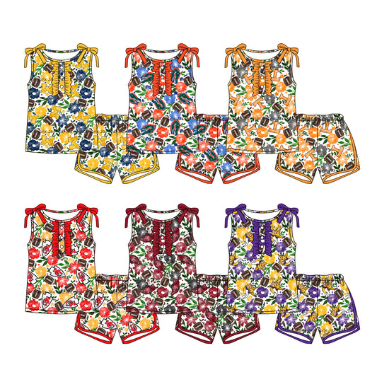 26.1.10 custom each style moq 5 eta 6-8week Sibling Sisters team baby girl clothes short sleeve shorts sets 6 match family design