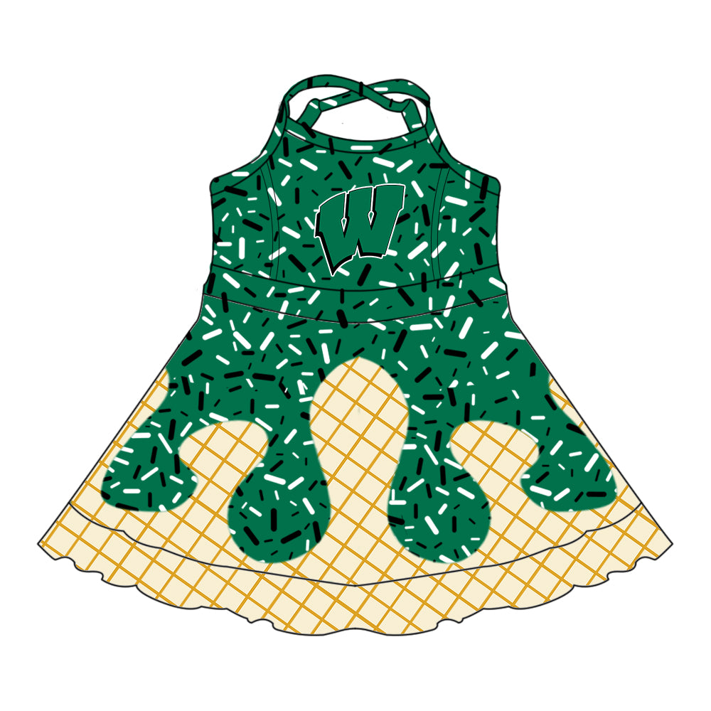 Custom moq 5 mix size milk silk baby girls clothes team green hooded long sleeve tops and skirt and dress and shorts 1 and shorts 2-25.7.5