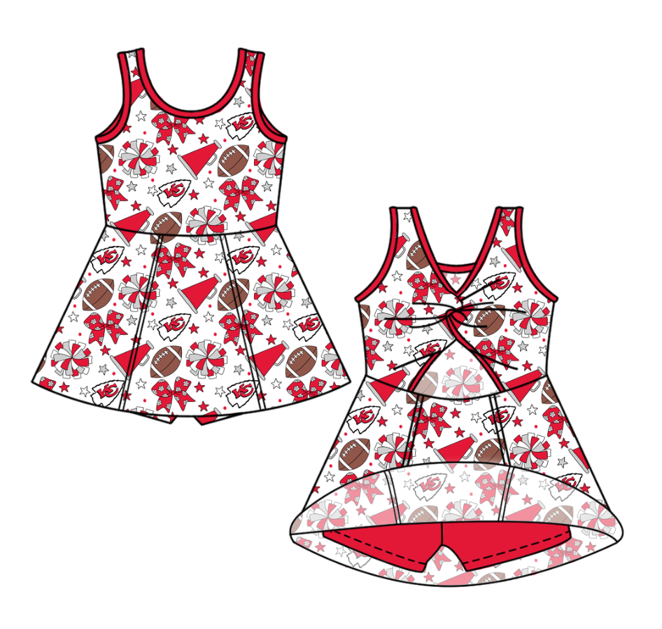 Custom moq 5 mix size milk silk summer teams Baby Girls Stars Bows Shorts Knee-Length Yoga Active Dress Clothing