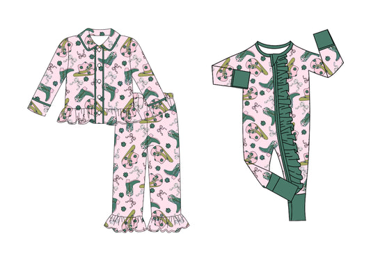 25.9.8 custom each style moq 5eta 4-6week Sibling Sisters boot bow hat baby girl clothes long sleeve pants sets and romper match family design